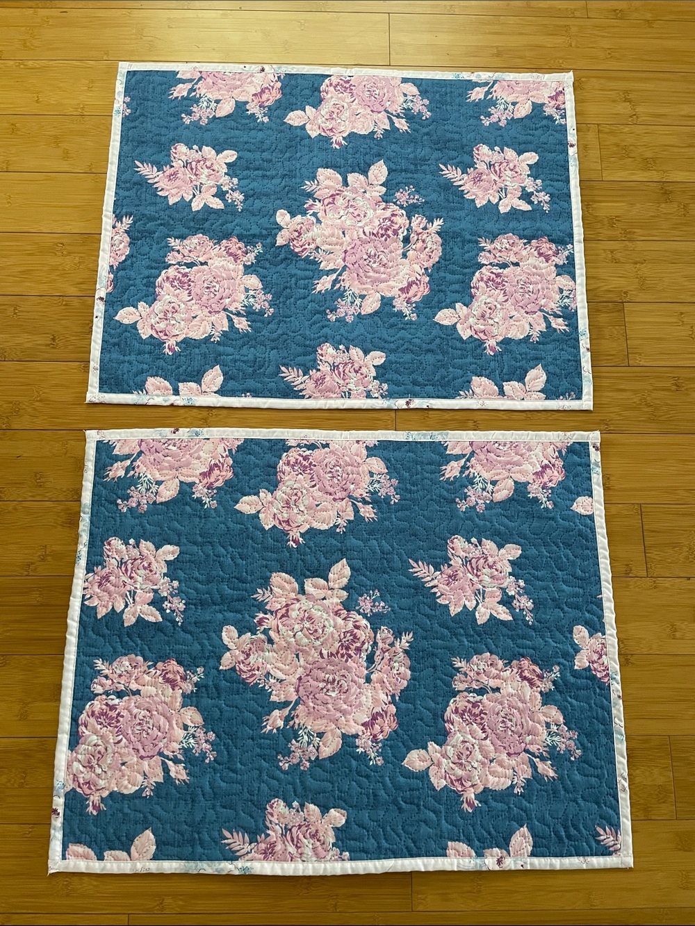 Simply Shabby Chic Manor Floral Standard Sham 20” x 26” Set of Two Blue Pink